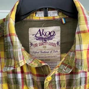 AKOO plaid long sleeve woven shirt 3XL read